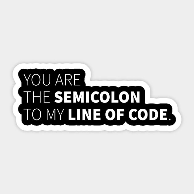 Semicolon Nerd Love Software Developer Gift Sticker by JeZeDe